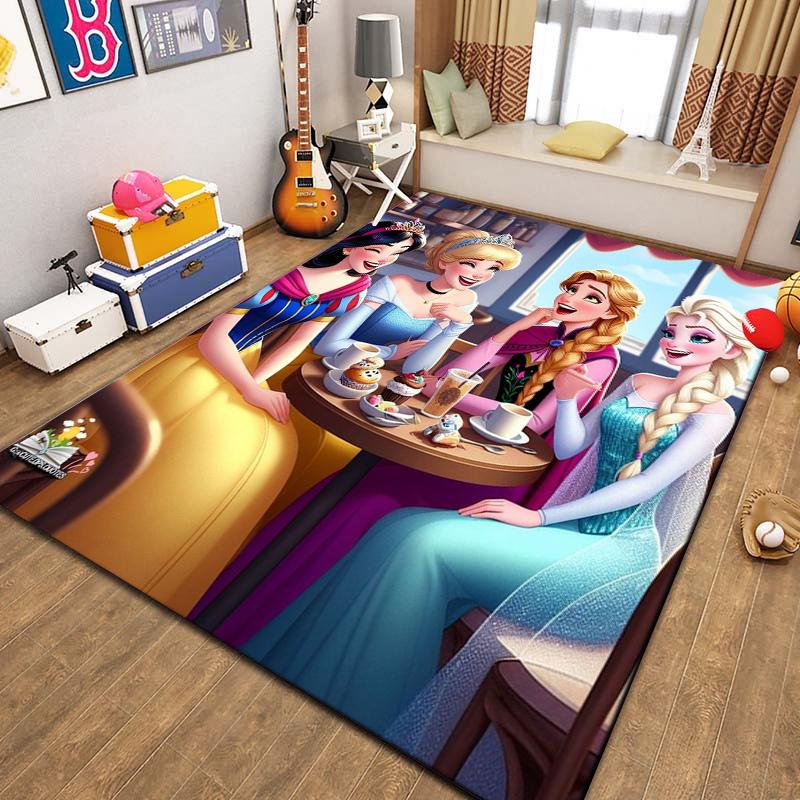 Beautiful All Princess Theme Cartoon Carpet for Living Room Bedroom Sofa Doormat Decor Rug Kid Non-slip Floor Mat Girl Nice Gift