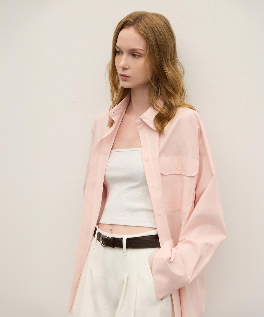WAARFORWOMAN Ws-05 Pocket Loose Shirt_Pink