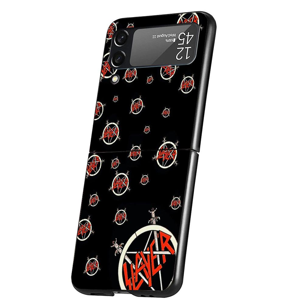 Slayer Heavy Metal Rock Band Phone Case For Samsung Galaxy Z Flip 7 6 5 4 3 5G Cover ZFlip7 ZFlip6 ZFlip4 ZFlip5 ZFlip3 Coque Fu