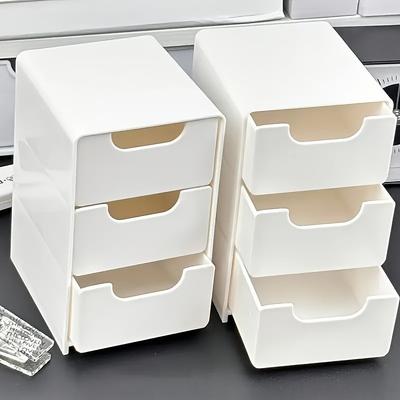 3-stufiger Schreibtisch-Schubladen-Organizer, Mini-Aufbewahrungsbox für Bürobedarf, Schmuck, Kosmetik, Schreibtischzubehör