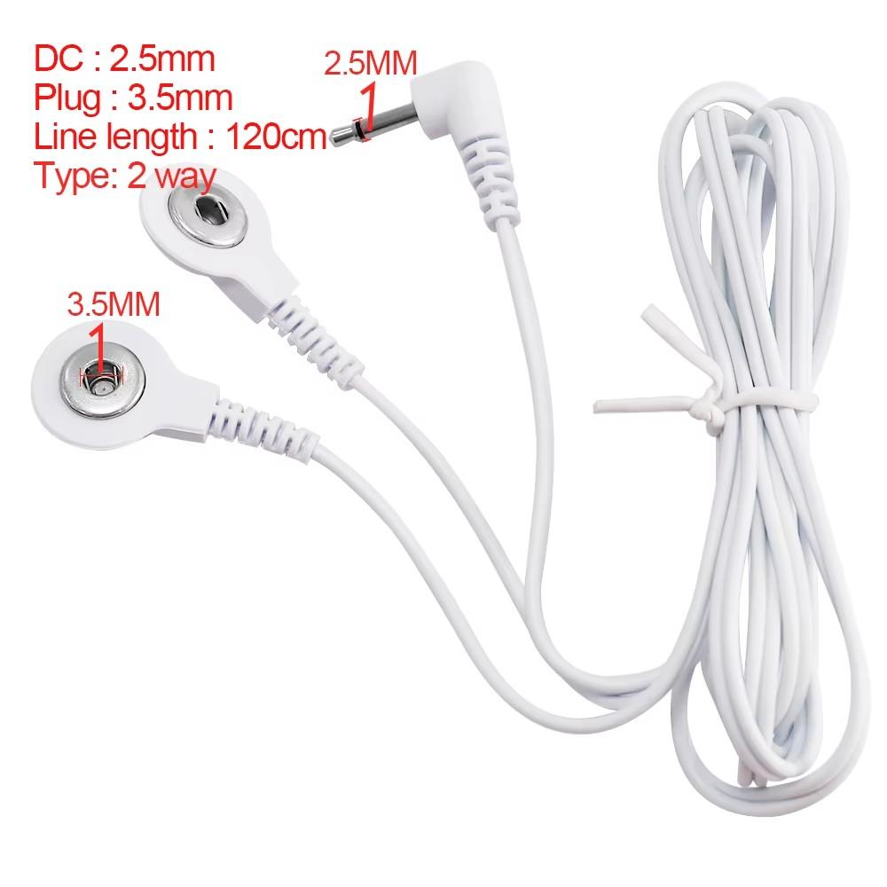 2.5mm Pin Connectors 2/4 Way Lead Wires for Electronic Muscle Stimulator Electrode Pads Connection Massage for TENS Unit