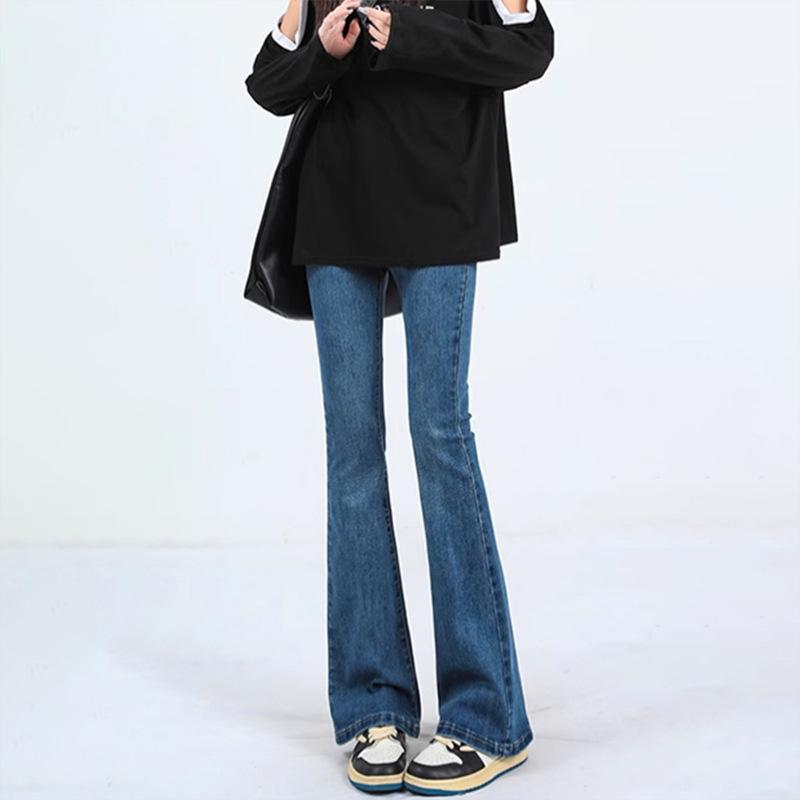 Maternity Tummy Support Flare Jeans - Retro Denim Casual Wear M