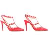 Great Valentino Garavani Pumps Rockstud Pointed Toe Red Leather Women 36 Used