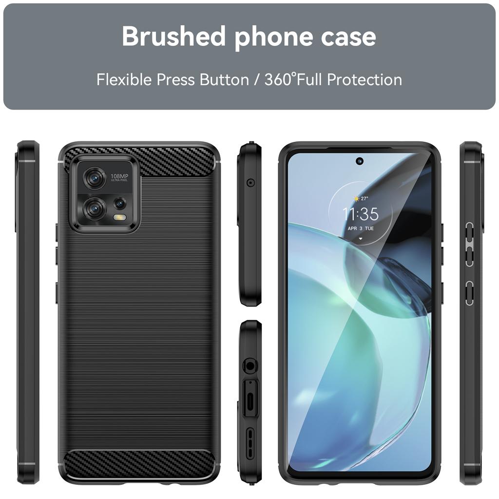 Silicone Protective Case For Motorola Moto G72 Shockproof Matte Cover for Moto G72 Luxury Carbon Fiber Cases Coque Fundas