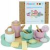 Wooden Tea Set Teapot Cups + Tray For Child