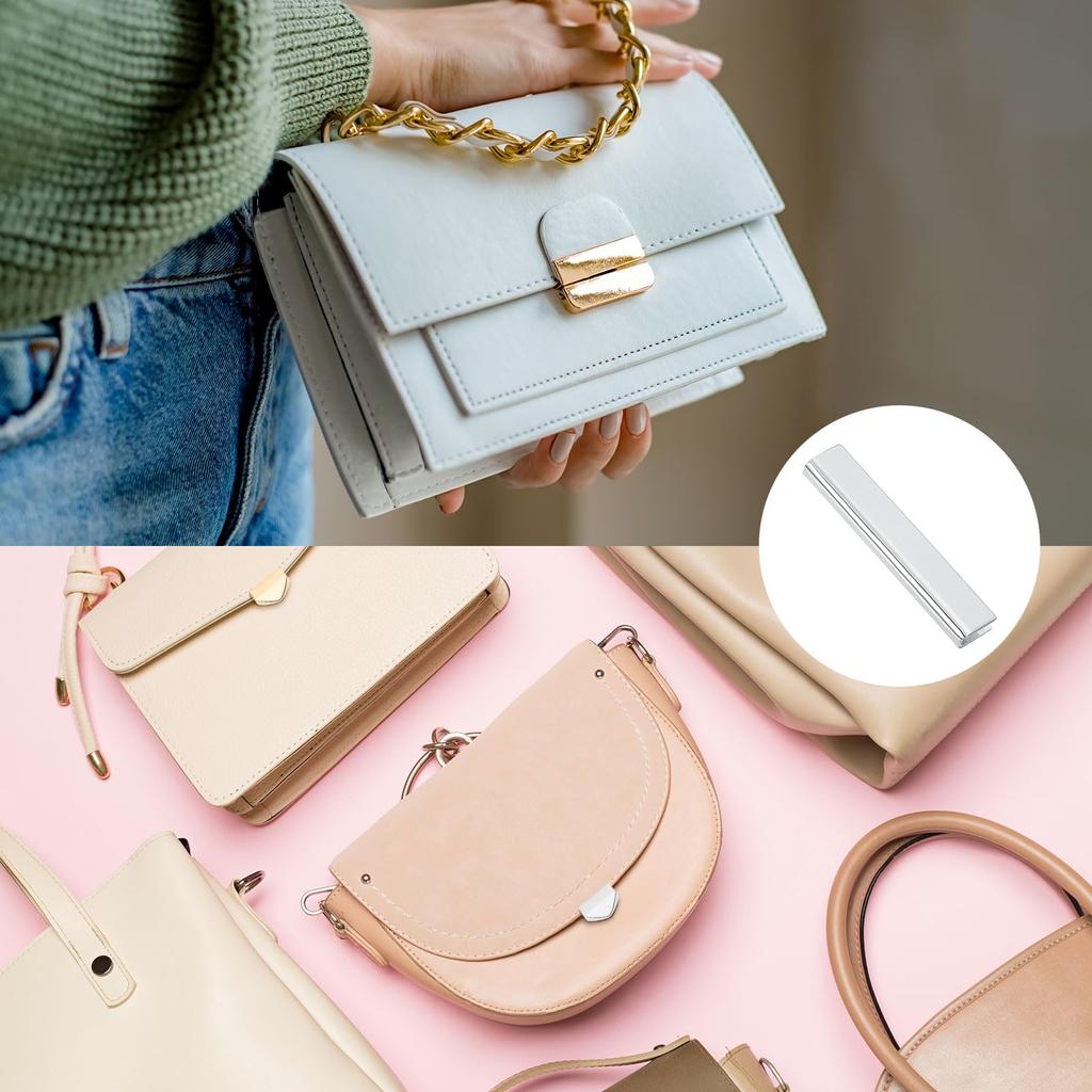 12pcs Metal Belt Buckle End Tips Wide Rectangular Webbing Zipper Tip Clip Buckle for DIY Sewing Craft Wallet Belt Repair with Silver [uxcell] 2.05"