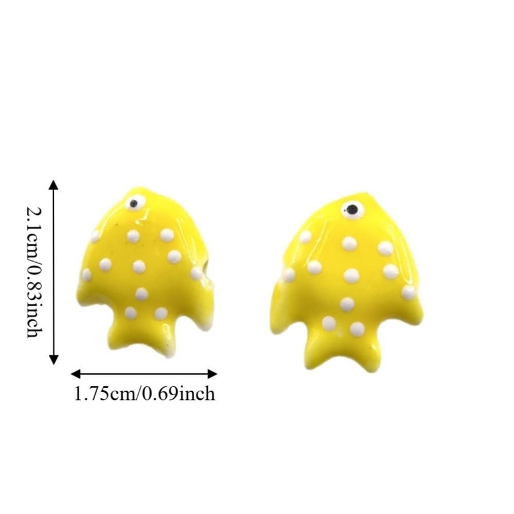 Colorful Fish Ceramic Beads Kawaii Loose Beads Fun Tropical Spacer Beads  Bracelet