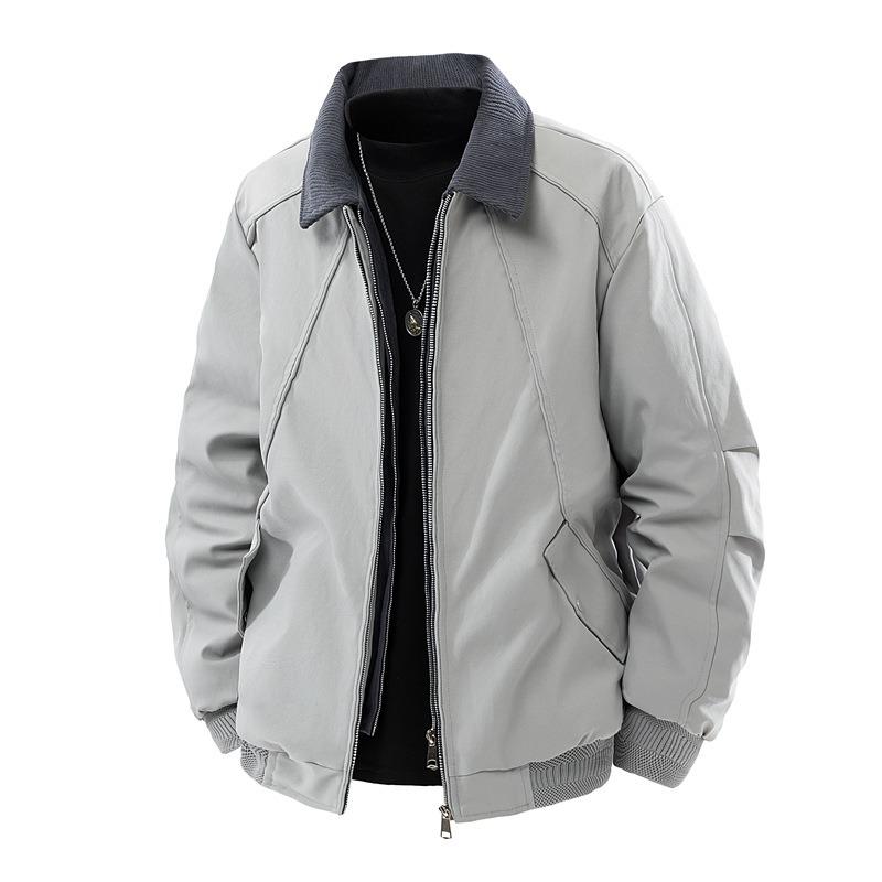 

% White duck down fake two-piece down jacket men s winter new loose lapel casual jacket men s 4XL