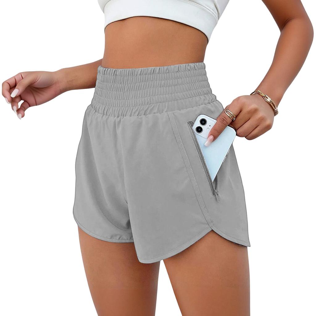 Women's Fashion High Waist Sports Running Yoga Belt Lined Adult Casual Shorts