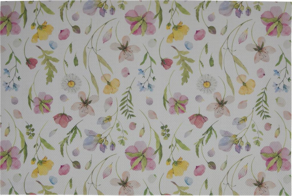 Decorative table mat with flowers 45 x 30 cm