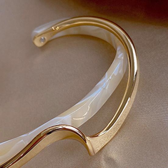 Opening Bangle Electroplating Mirror Polishing Shiny Adjustable Opening Double Layer Simple White Board Bend