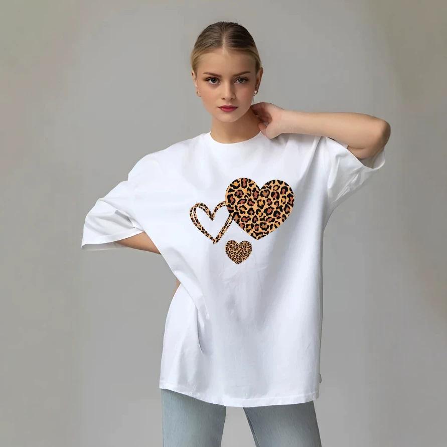 100% cotton American short-sleeved t-shirt men s and women s loose top ozon S
