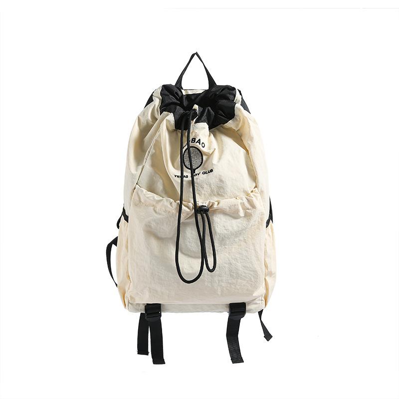 Schoolbag Lightweight Sports Drawstring Backpack 1011 New Canvas Large Capacity College Student School Bag Mountain Climbing Riding Backpack