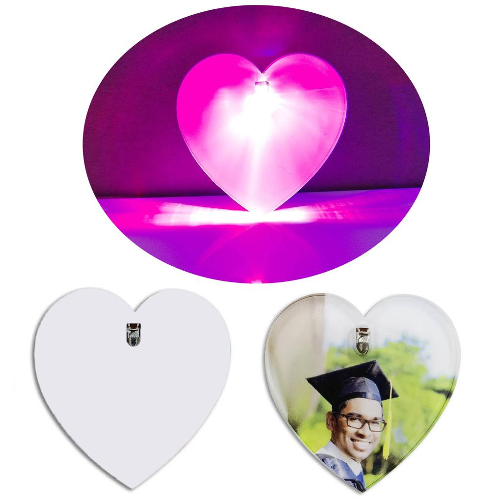 Sublimation Blank Badge DIY Heat Transfer Button Pin Personalized Acrylic Brooch With LED Light for DIY Crafts Lapel