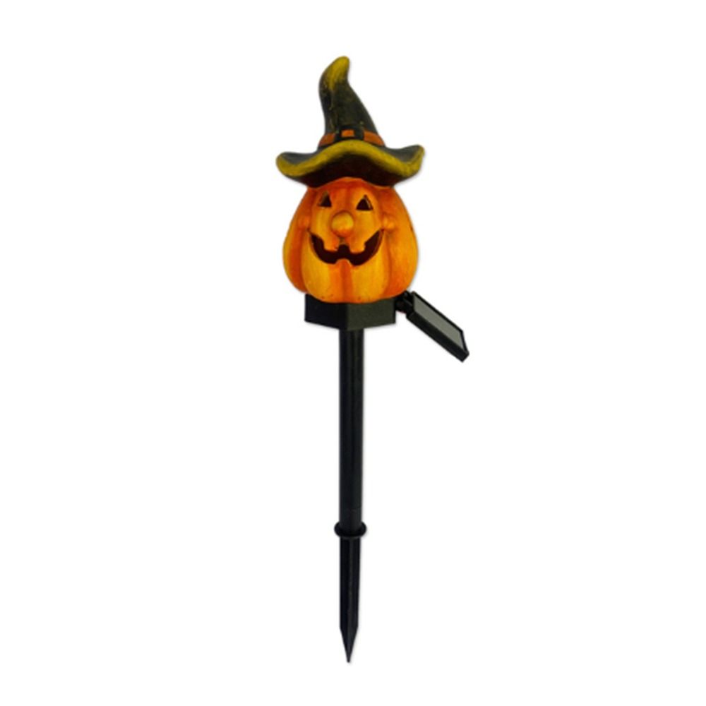 

Orange Halloween Pumpkin Resin Solar Light Solar Powered Pumpkin Floor Lamp Garden Hat Pumpkin