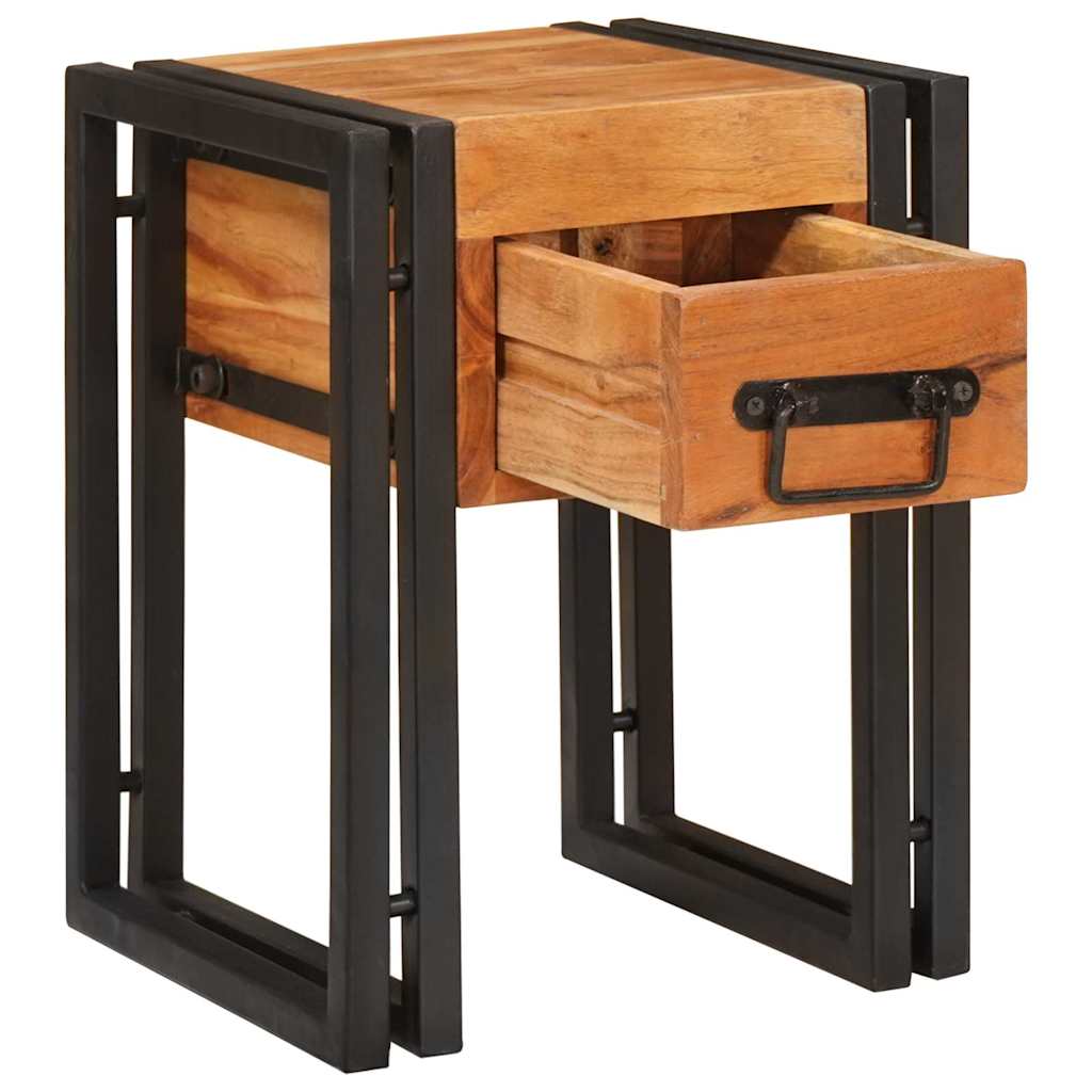 Side Table with Drawers 30 X 30 X 40 Cm Solid Acacia Wood