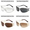Futuristic Metal Sunglasses With Uv400 Protection For Outdoor Parties And Travel
