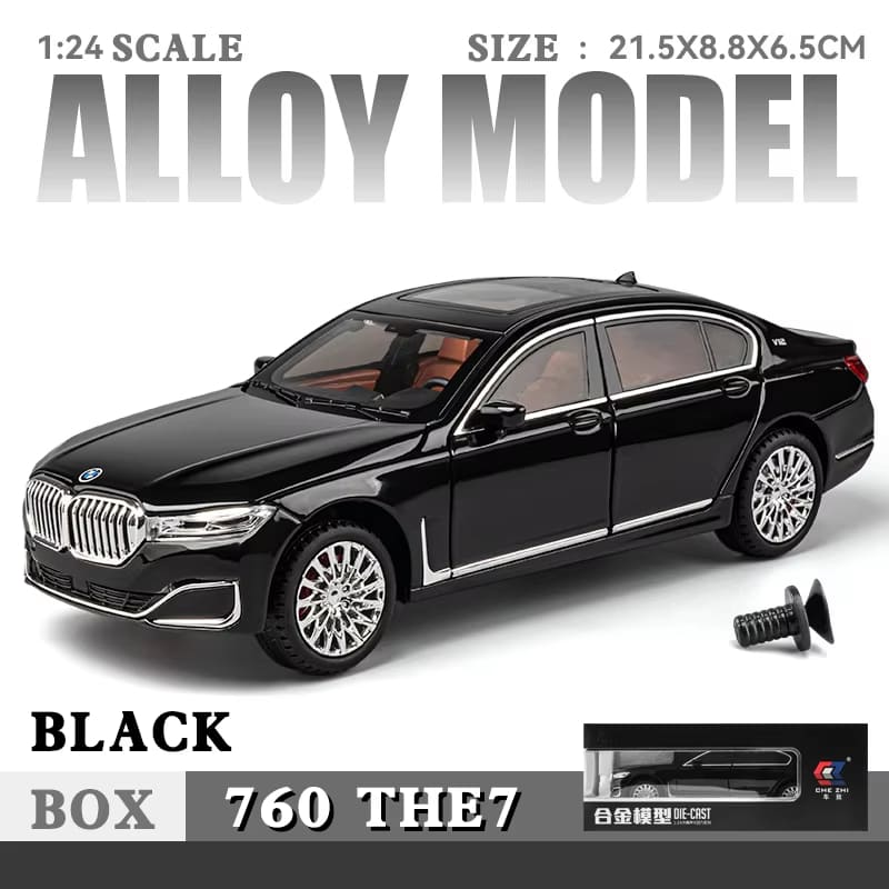 1/24 BMW 760Li Komputerowe ozdoby na biurko Stop metalu Odlew ciśnieniowy Model samochodu Zabawki dla dzieci Dekoracja butikowa Odpowiednia dla nastolatków Prezent