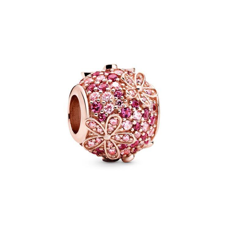 Pandora Pink Pavé Daisy Charm Unisex Charm 788797C01 Box