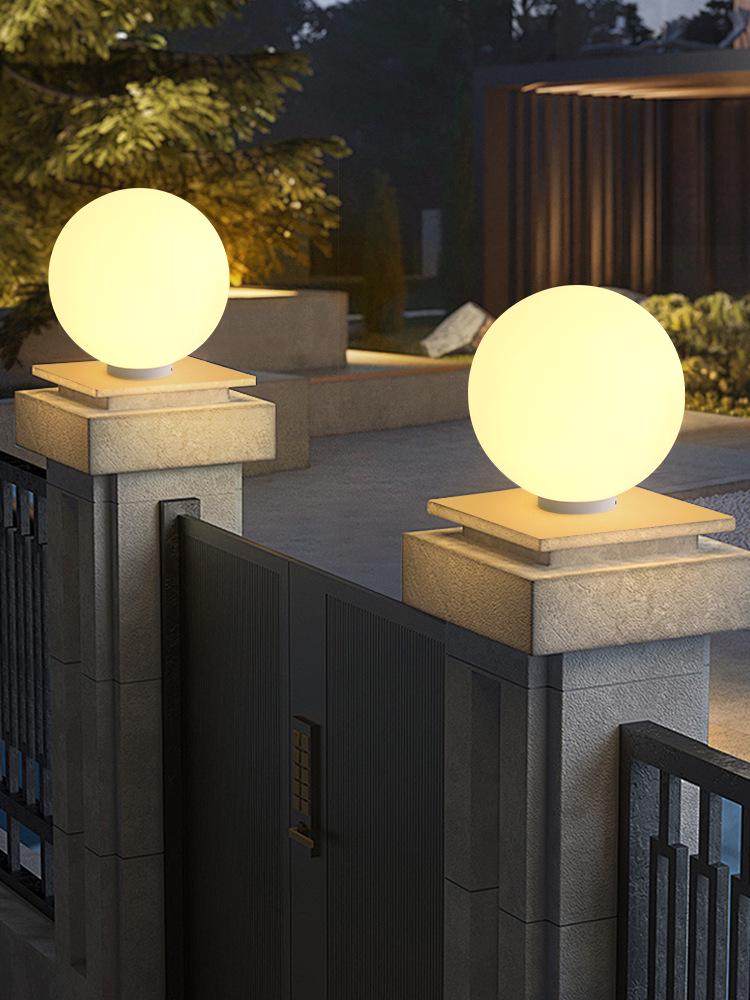 Waterproof Outdoor Solar Moon Lights for Courtyard, Gate, Garden, and Fence Pillars