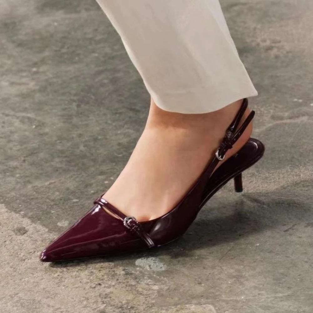 Sexy Women High Heels Sandals Pointed Toe Summer Shoes Slingback Slippers New Dress Party Woman Pumps Sandalias