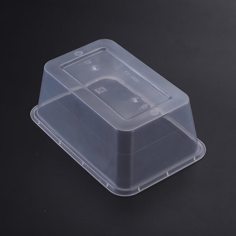 Disposable Transparent Square Takeout Containers 1000ml (300 Pcs)