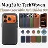 Official Technology Woven Phone Smooth-Touch Case With Card Holder For IPhone17 Pro Max For Magsafe Magnetic Animation Wireless Charging Protect Cover