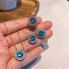 Cross Border Circular Simulation Sea Blue Ring Internet Celebrity Simple Necklace Women's Set