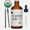 Aceite de Ricino Orgánico Prensado en Frío de 60 ml para Pestañas y Cejas, Crecimiento del Cabello, Cuidado de la Piel y Uñas - Aceites de Ricino Naturales