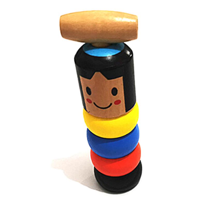 1Set Immortal Daruma Unbreakable Wooden Man Magic Toy Fun Toy Accessory