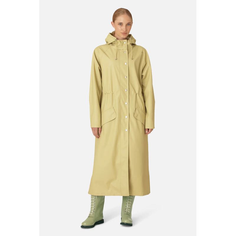 

Tianliang Экспортный Остаток Длинный Кожаный Дождевик с Капюшоном Purple little button 42