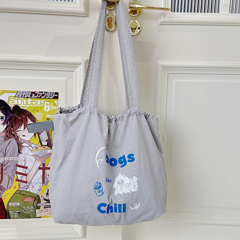 

Холщовая сумка с принтом в стиле ленивый шик для женщин, новая корейская сумка-тоут для студентов на занятия, большая вместимость, сумка для покупок