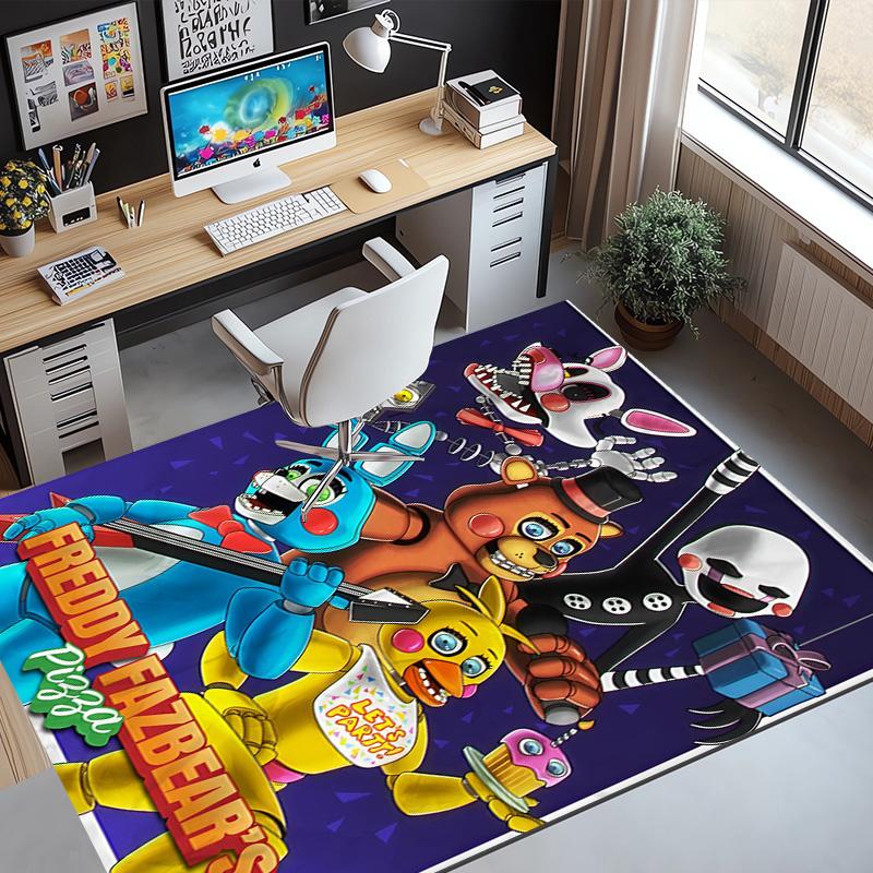 Five Nights at Freddy's Pattern Rug, Indoor/Outdoor Mat, for Picnic, Gameroom, Bedroom, Office, Living Room, Home Decor Carpet, Birthday Gift