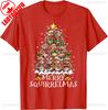 Funny Lovely Cartoons Squirrel Christmas Tree Lights Merry Squirrelmas Santa Xmas Crewneck Tops Tee Shirt Short Unisex Adult