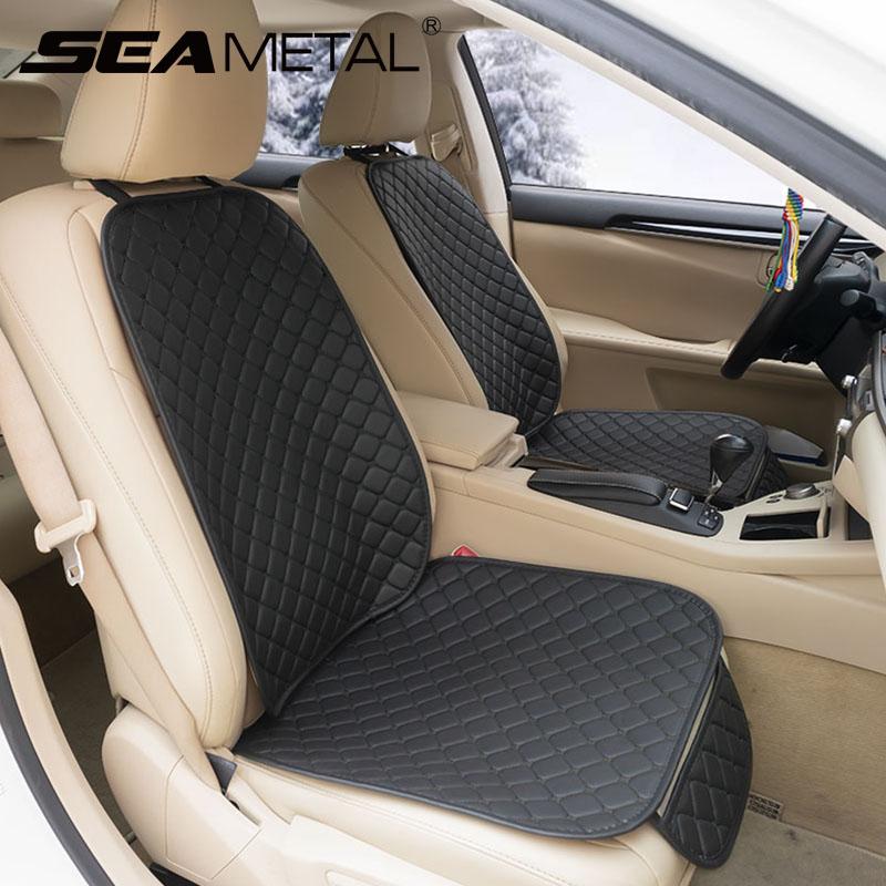 SEAMETAL Car Seat Cover with Backrest PU Leather Auto Seat Protector Universal for Sedan Suv Truck