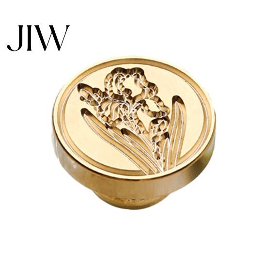 Journal Decoration Seal Wax Stamp, Vintage Plant Pattern Head, Durable Handmade Stationery Accessory Copper Stamp Head Replacement, for Envelope