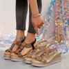 Fashion Women Wedge Sandals Bohemia Crystal Casual Gladiator Bohemia Sandals Beach Platform High Heels Women Shoes Sandalias De Mujer