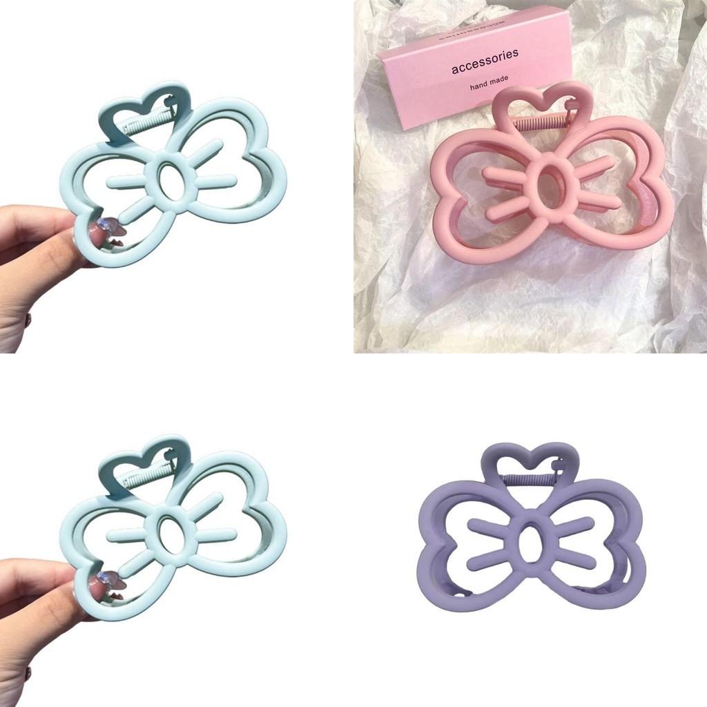 Charming Resin Hair Accessory Lovely Pink Bow Knot Clip For Teens