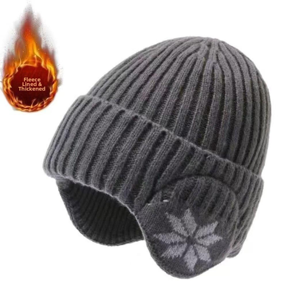 Cold Weather Protection Knitted Hat Windproof Earmuffs Winter Pullover Hat