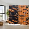 Halloween Pumpkin Ghost Skeleton Polyester Shower Curtain Bathroom Curtain Easy Install Durable Fade Resistant Customized Modern