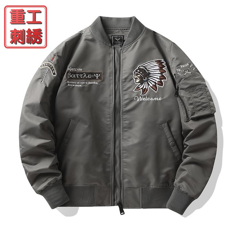 Air Force MA1 Pilot Jacket Men s Heavy Industry Embroidered Baseball Large Size Work Trendy M