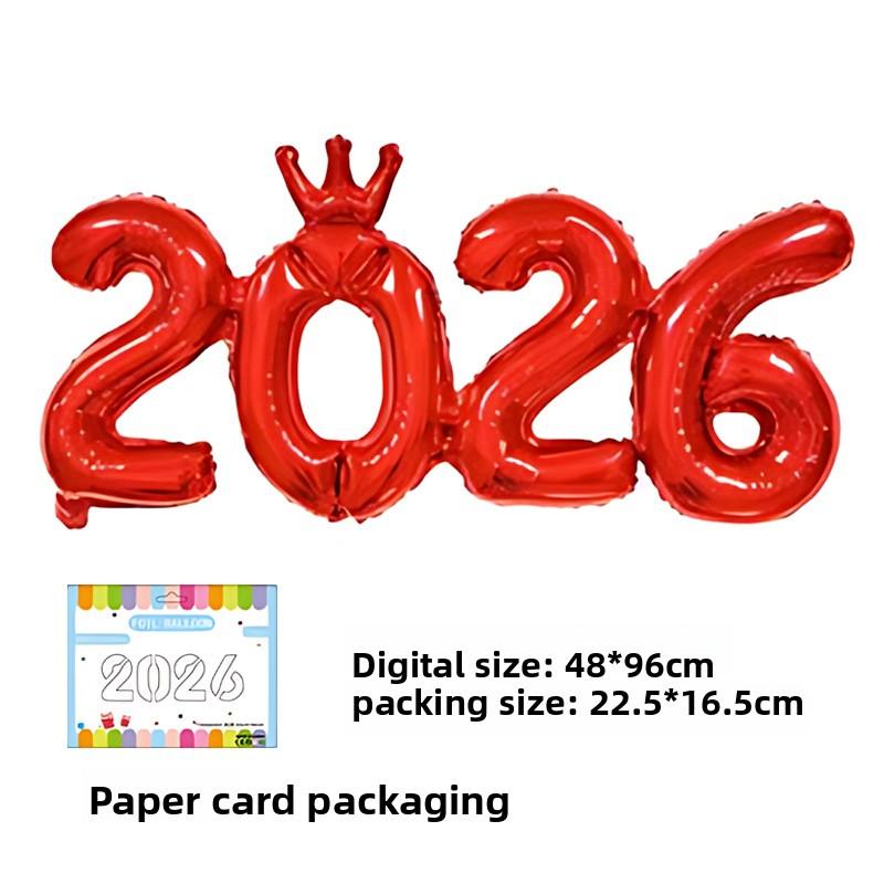 Baloane folie 2026 în formă de coroană aurie strălucitoare pentru petrecerea de Revelion