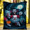 Halloween skräcktema Tryckt filt - Perfekt för soffa, säng, resor & utomhusbruk | Maskintvättbar, mysig & hållbar.