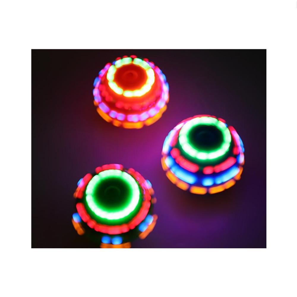 1 Pc Cartoon Spinning Top Football Submarine PVC Model LED Flashing Light Music Launcher Night Glow Kid Gift Toy