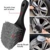 Heavy Duty Car Wash Brush Short Handle Automotive Detailing Tool  Tire Maintenance
