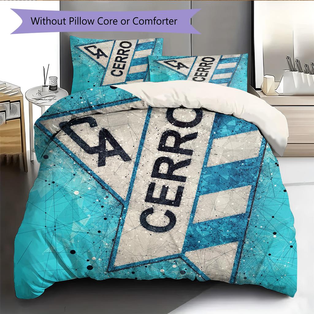 Cerro Porteño Pattern Bedding Quilt Set Home Decoration Gift (1 * duvet cover + 2 * pillowcase without core)