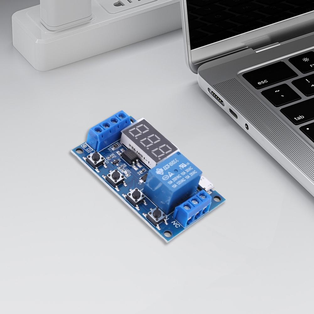1 Way Relay Module Times Delay Board 4 Button Cycle Timer Delay Trigger Disconnect Module with LED Display Electronic Components