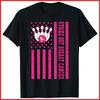 Strike Out Bowling USA Flag Breast Cancer Awareness Black Cotton T-Shirt Unisex T-Shirt