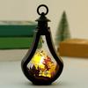 Yousheng Halloween Candle Lantern, Vintage Castle Witch Scarecrow Flameless LED Lighted Lantern for Halloween Table