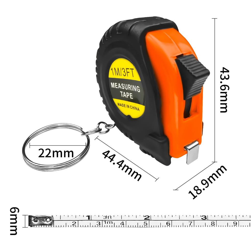 For Mini Retractable Tape Measure 1 Meter 3FT Keychain Portable Measuring Tool